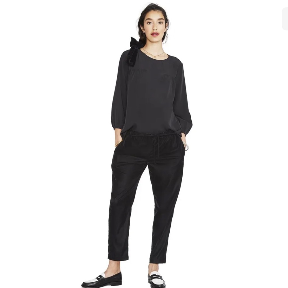 Hatch maternity velvet paper bag pants straight leg